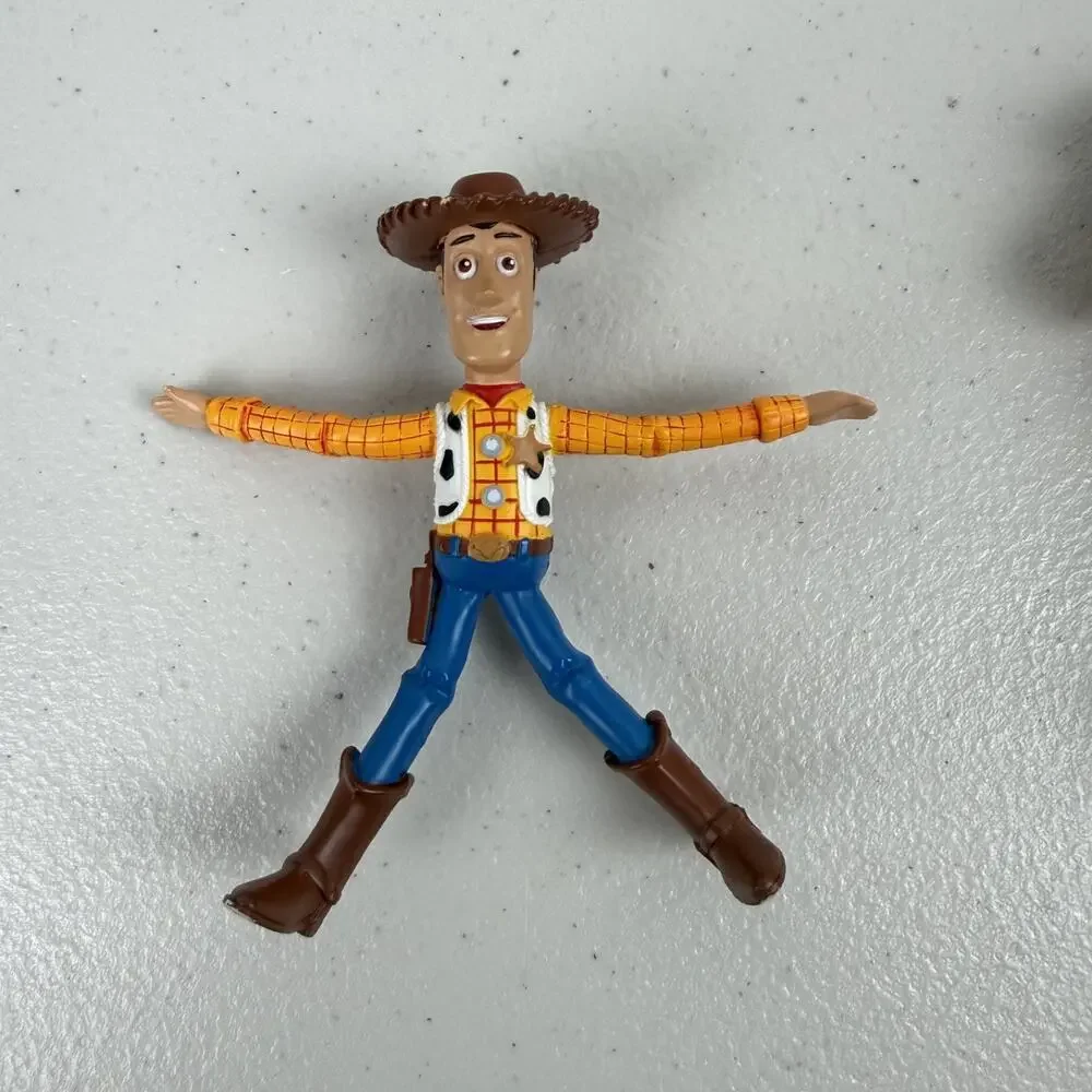 Disney Pixar Toy Story Woody Cowboy Bendy Toy and Bullseye 4.5